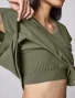 Built-in bra side detail of Healing Hands Quest Women's Built-In-Bra Dolman Scrub Top HH00029 in Olive