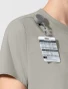 Shoulder badge loop detail of WINK Aura Women's Tuckable Crew Neck Scrub Top 6170 in Cool Gray