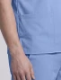 Pocket detail of Cherokee Workwear Originals Ultra Men's 3 Pocket V-Neck Scrub Top CK783A in Ciel