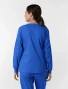 Back view of WINK Boundless Women's Crew Neck Classic Long Sleeve Scrub Tee 6551 in Royal