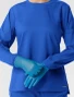 Sleeve cuff detail with gloves of WINK Boundless Women's Crew Neck Classic Long Sleeve Scrub Tee 6551 in Royal