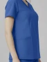 Side panel detail of Med Couture Insight Women's Rib-Knit V-Neck Scrub Top MC00077 in Royal