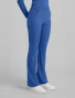 Right side view of Med Couture Insight Women's High-Rise Flare Leg Scrub Pant MC00078 in Royal