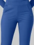 High-rise waistband close-up of Med Couture Insight Women's High-Rise Flare Leg Scrub Pant MC00078 in Royal