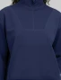 Kangaroo pocket detail of Med Couture Insight Women's Half Zip Pullover Scrub Jacket MC00079 in Navy