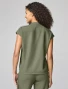 Back view of Healing Hands Quest Women's Mandarin Collar Scrub Top HH757 in Olive