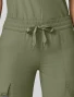 Drawstring waistband close-up of Healing Hands Quest Women's Wide Leg Drawstring Scrub Pant HH158 in Olive