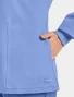 Pocket detail of Cherokee Workwear Originals Ultra Women's Zip Front Scrub Jacket CK00013A in Ciel