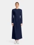 Full-length model view of Cherokee Workwear Originals Ultra Women's Full Length Scrub Skirt CK564A in Navy