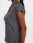 Side vent detail of Healing Hands Purple Label Women's Journey Mandarin Collar Scrub Top 2152 in Pewter