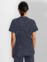 Back view of Healing Hands Purple Label Women's Joy Camo V-Neck Scrub Top 2353 in Pewter