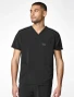 Front view of Healing Hands HH Works Men's 3 Pkt Scrub Top HH00051 in Black