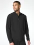 Side view of Healing Hands HH Works Men's Mock Neck Scrub Jacket HH00053 in Black