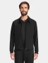 Front view of Healing Hands HH Works Men's Zip Front Scrub Jacket HH322 in Black