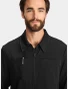 Collar and badge loop close-up of Healing Hands HH Works Men's Zip Front Scrub Jacket HH322 in Black