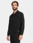 Side view of Healing Hands HH Works Men's Zip Front Scrub Jacket HH322 in Black
