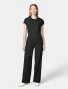 Full-length model view of Healing Hands HH Works Women's Wide Leg Scrub Pant HH00045 in Black
