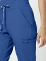 Cargo pocket detail of Med Couture Touch Women's Double Cargo Jogger Scrub Pant MC7705 in Royal