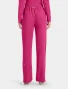 Back view of Med Couture Amp Women's Straight Leg Pull-On Scrub Pant MC103 in Pink Power