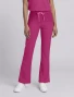 Front view of Med Couture Amp Women's High Rise 4-Pocket Flare Scrub Pant MC104 in Pink Power