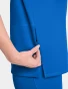 Side pocket detail of Med Couture Amp Knit Women's Crew Neck Tee Scrub Top MC751 in Royal