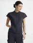 Front view of Grey's Anatomy by Barco Cultivate Women's Aria Scrub Top GRGT320 in Steel