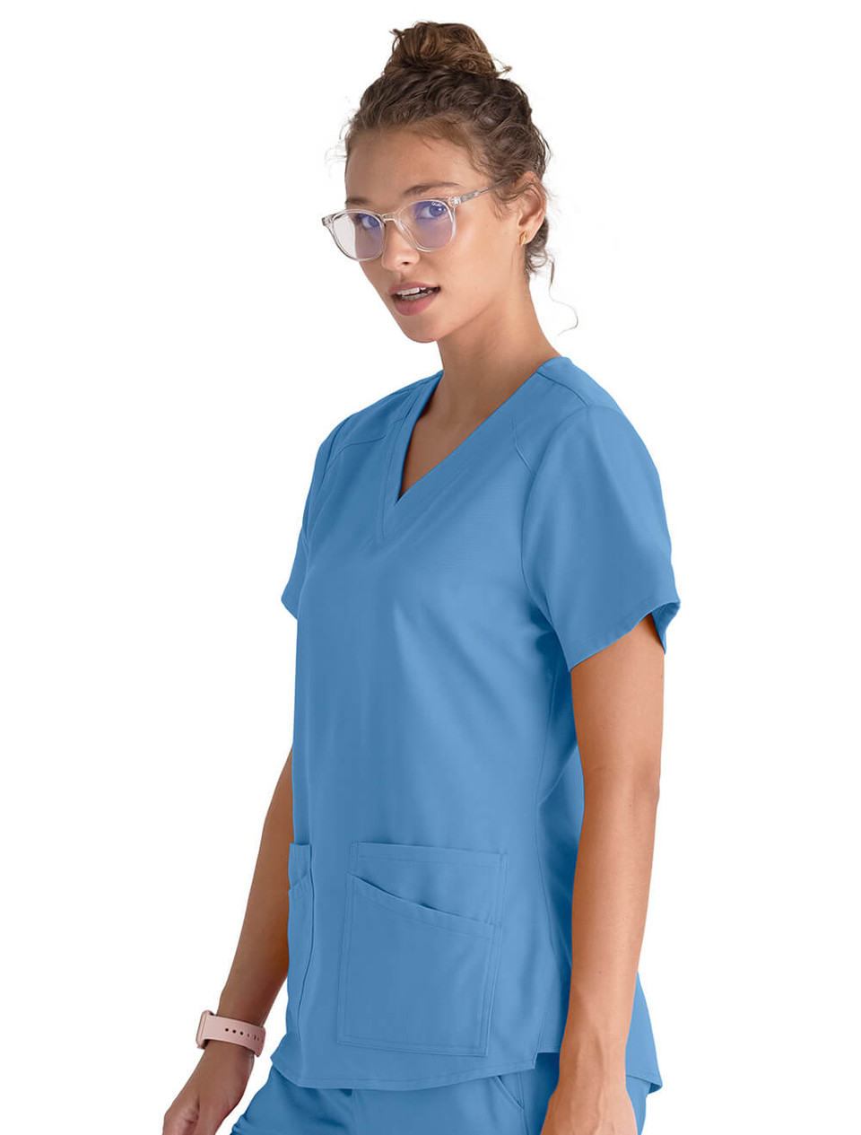 Grey's Anatomy Spandex Stretch Emma V-Neck Top #GRST011 - The Uniform