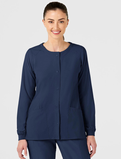 Wink W123 Women's Crew Neck Warm Up Jacket #8155