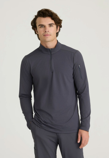 SKECHERS by BARCO Slip-ins Men's Quarter-Zip Long Sleeve Scrub Top