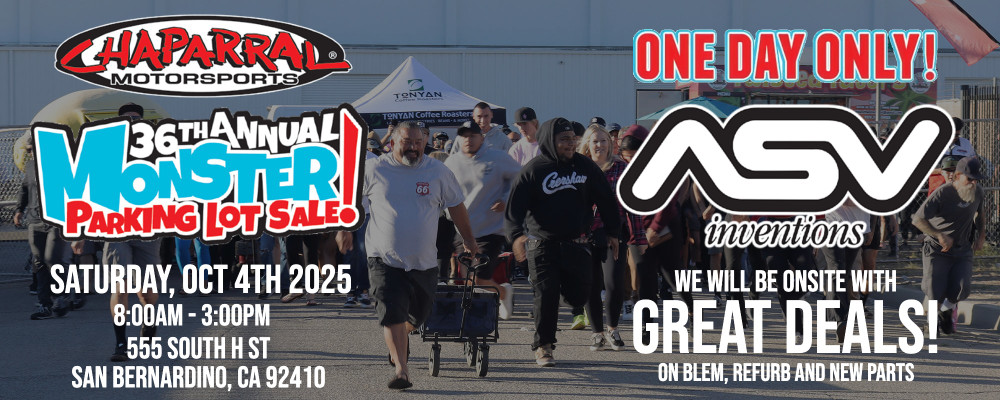 Great Deals on ASV products this Saturday only at Chaparral! Great Deals on ASV products this Saturday only at Chaparral!