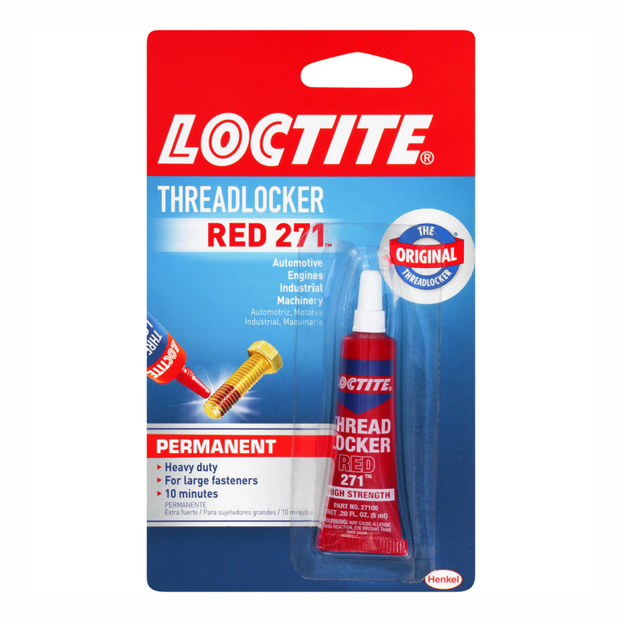 Loctite 271 Threadlocker RED Heavy Duty - 6mL 0.2 Fl OZ - ASV