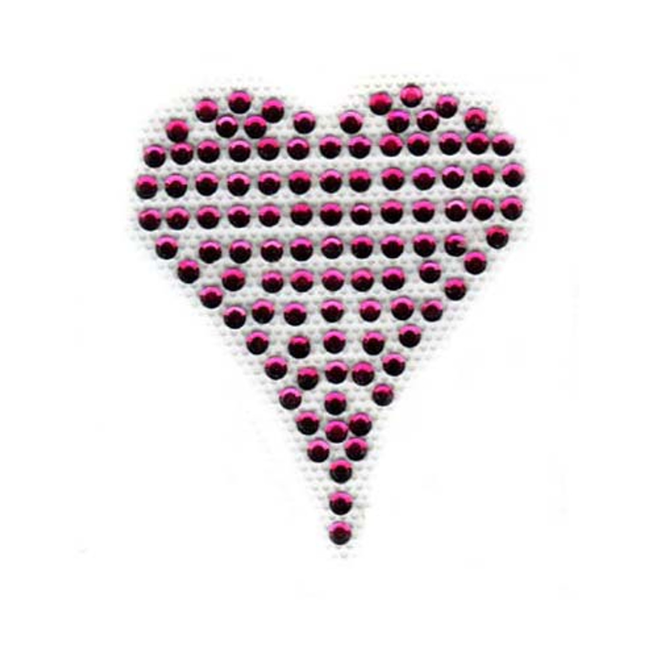 Small Solid Pink Heart Rhinestone Iron On Design - Shop