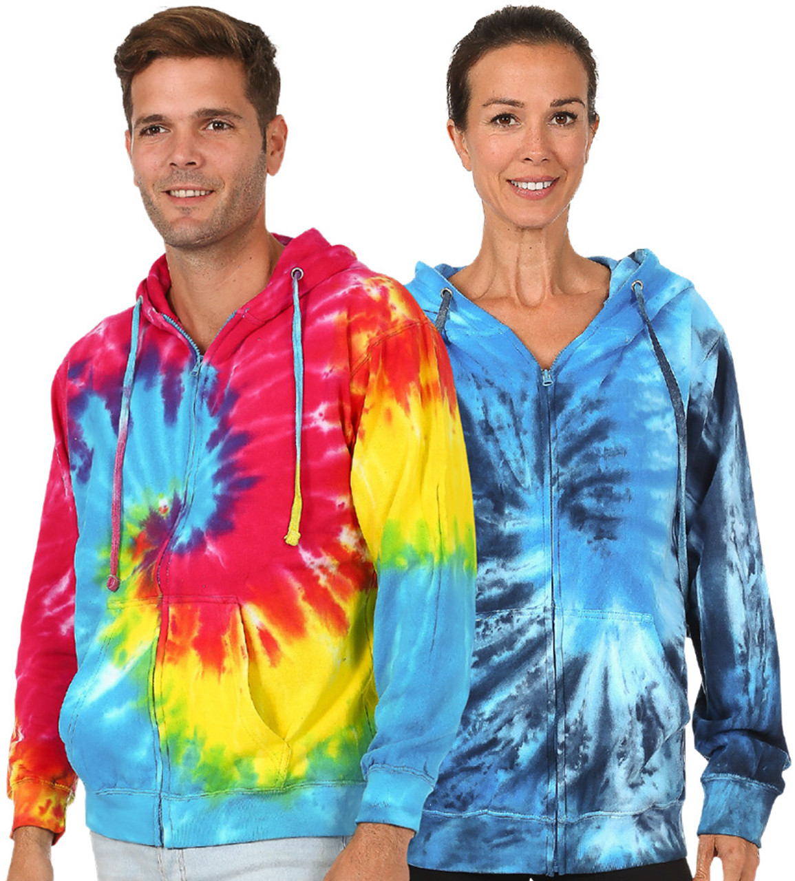 Tie dye hot sale zipper hoodie wholesale