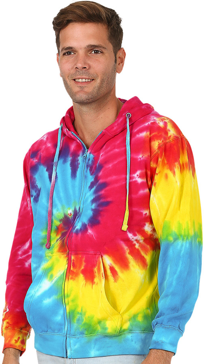 Multi Tie-Dye Unisex Full-Zipper Hoodie (4012)