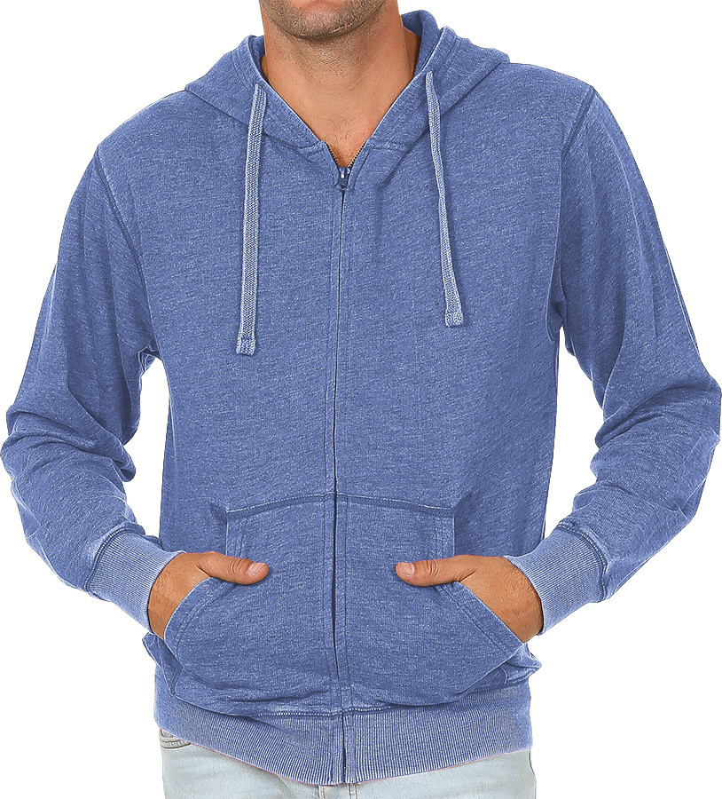Burnout Washed Soft-Fabric Unisex Full-Zipper Hoodie (4067) - Shop