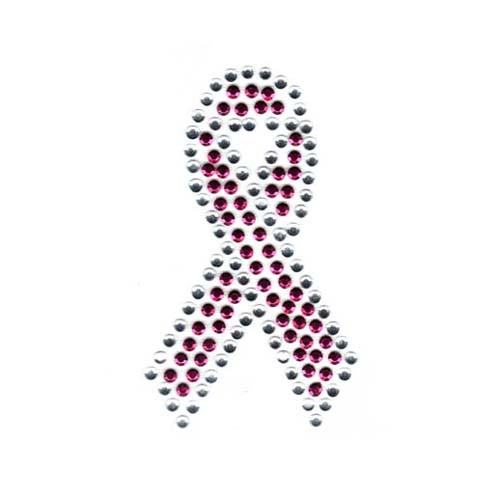 Small Awareness Pink Ribbon Iron-On Design (S2885S-PNK).