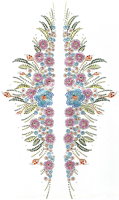 "Colorful Floral Trim Set" Iron-On Design (S5859).