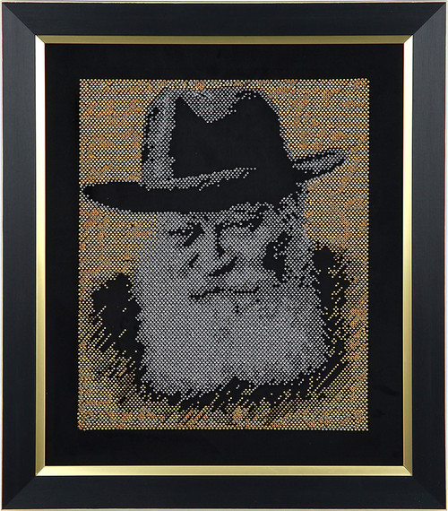 Rabbi Menachem Mendel Framed Portrait, Gold version (S7106-GLD). 