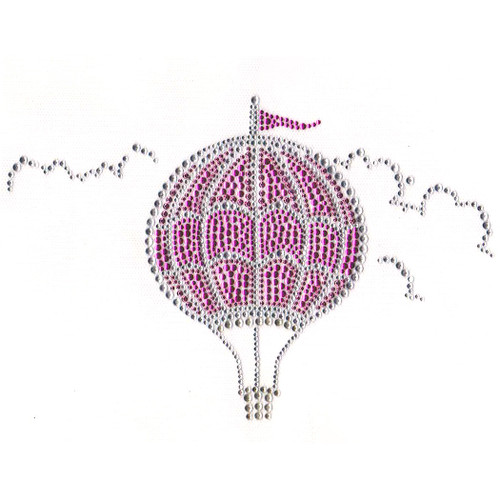 Hot Air Balloon in Clouds Iron-On Design (S8612).
