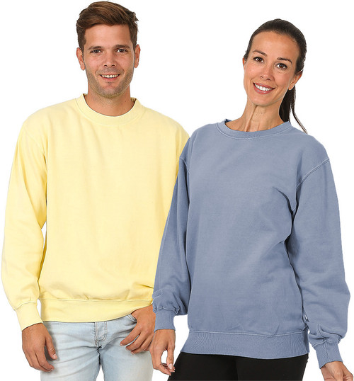 Garment-Dye Unisex Crewneck Sweatshirt Plain.