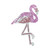 Single Standing Pink Flamingo Tropical Bird Iron On Design