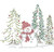 Red Hat & Scarf Snowman & Pine Trees Scene Iron-On Design (S6242-XMAS).