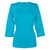 Aqua 3/4-Sleeve Scoop-Neck Top Plain (7006-AQA).