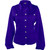 Purple Stretch Twill/Denim Curved-Bottom Jacket w/Buttons w/Acrylic Crystal Buttons (ST200-PUR).