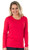 Red Long-Sleeve Scoop-Neck Top Plain (7014-RED).