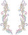 Peridot, Lt. Pink, Aquamarine & Silver "Leaves & Vines" Decor Set Iron-On Design (S2144-PASTEL).