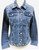 Front view of our ST200 Denim, embellished with our "Large Grommet Strip" Jacket Décor-Set".