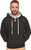 Black 2-Tone "Hockey-Style" Unisex Pullover Hoodie (4026-BLK).