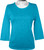 Aqua 3/4-Sleeve Scoop-Neck Burnout Top (9006-AQA).