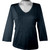 Charcoal 3/4-Sleeve V-Neck Burnout Top (9007-CHR).